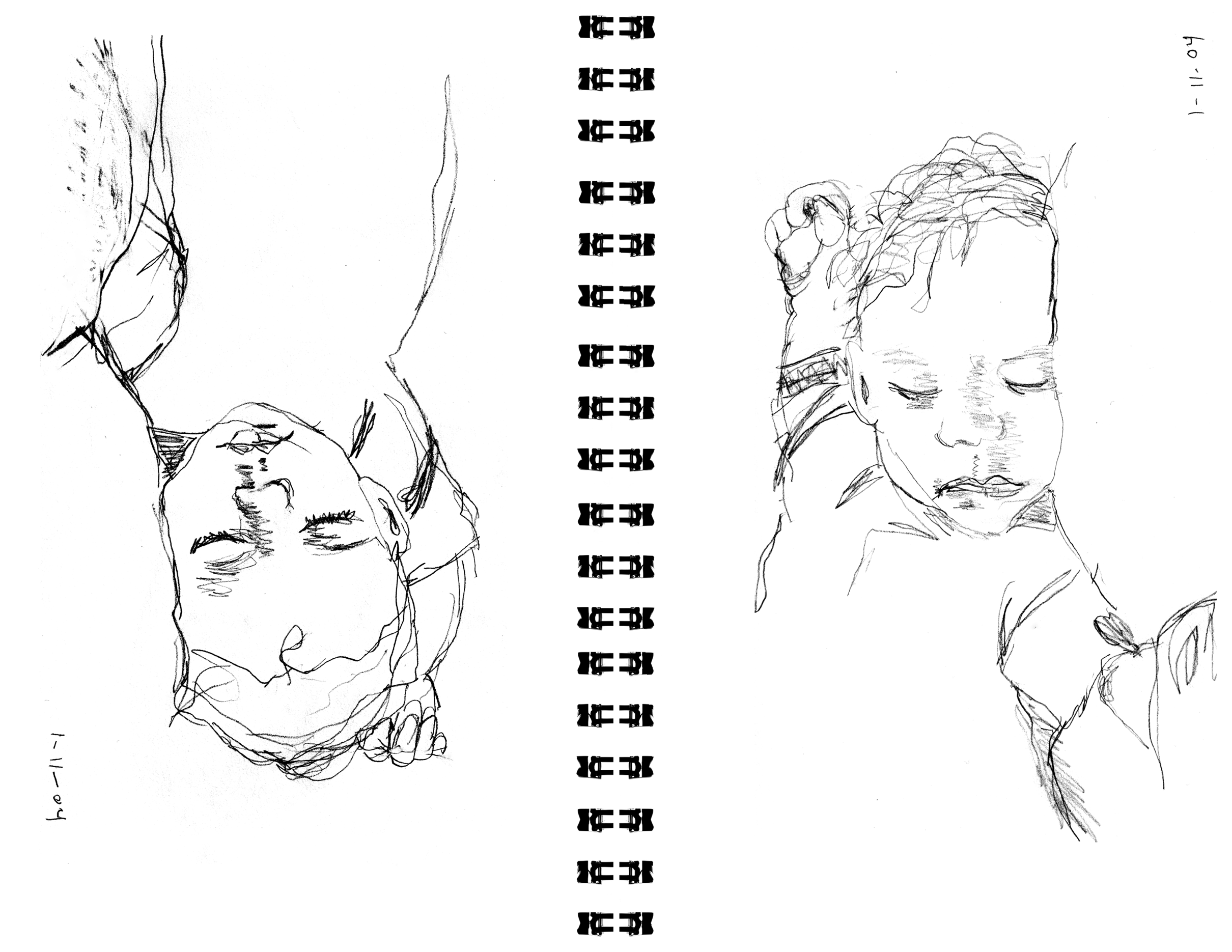 drawings of a sleeping child