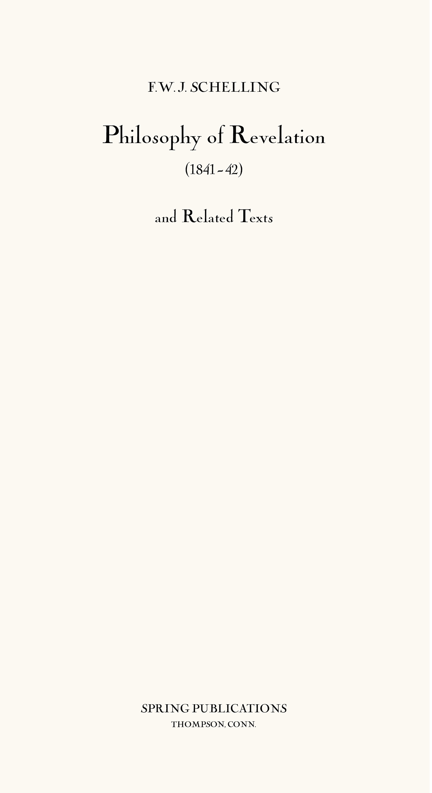 cover for Schelling’s Philosophy of Revelation