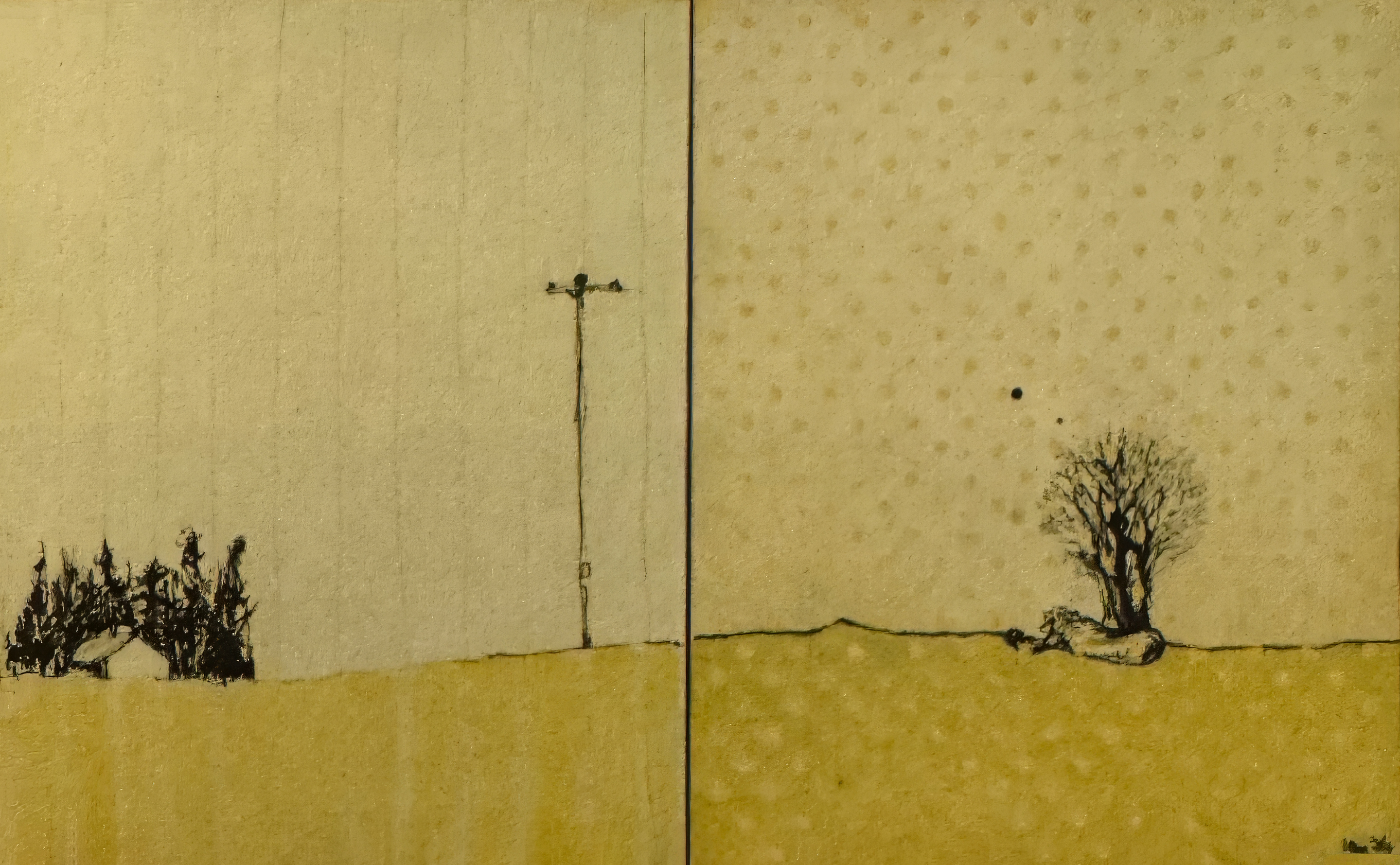 landscape with tree and power line