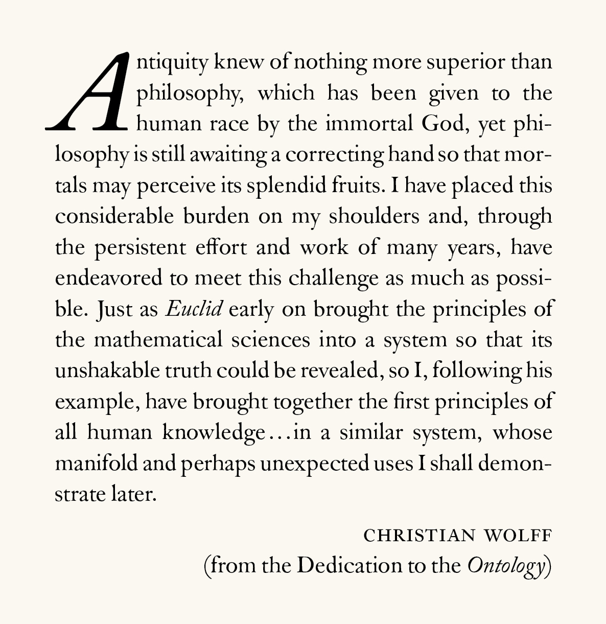 cover for Wolff's Ontology